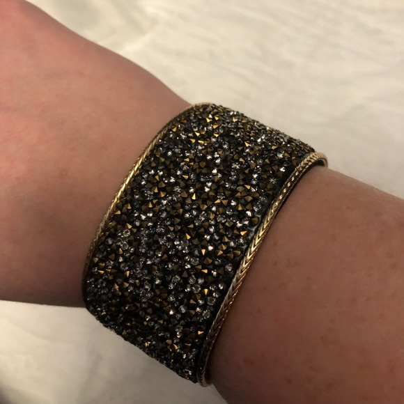 Kenneth Cole NY black gold sparkly bracelet cuff - Picture 8 of 8